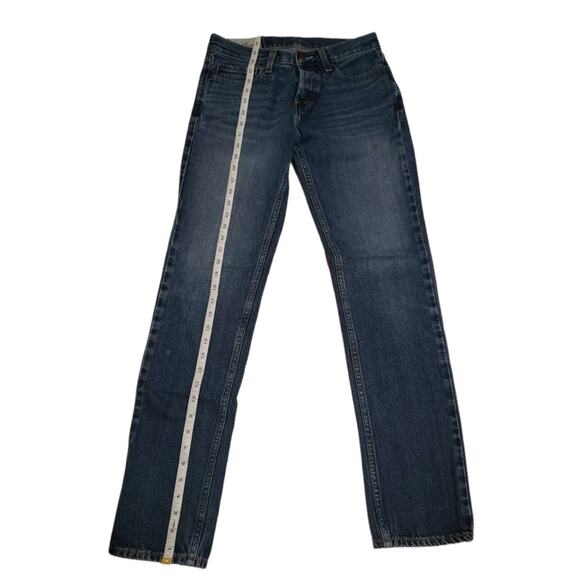 Hollister Dark Washed Button Up Denim Blue Straight Leg Jeans - Size 29 x 32 - Picture 4 of 5